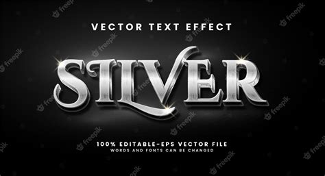 Premium Vector Silver 3d Text Effect Editable Text Style Effect With