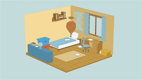 Free Cartoon Room Low Poly Download Free 3d Model By Sdc