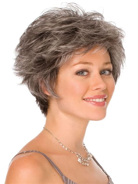 The trick to managing fine hair is to make sure you get the right haircut to fake volume and texture to otherwise flat hair. Short Wavy gray Capless Synthetic Hair Wig, gray Hair Wigs