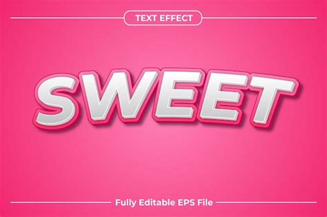 Premium Vector Sweet Text Effect Design In 3d With Free Font