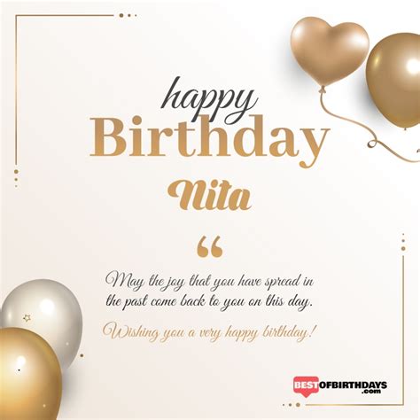 Create Happy Birthday Nita Wishes Image With Name Best Of Birthday