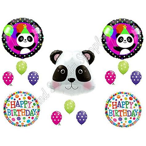 Panda Monium Happy Birthday Balloons Decoration Supplies Party Children