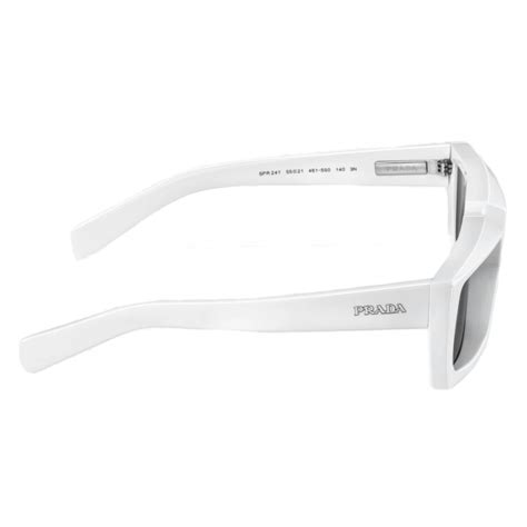 prada prada runway rectangular sunglasses white slate gray prada collection sunglasses