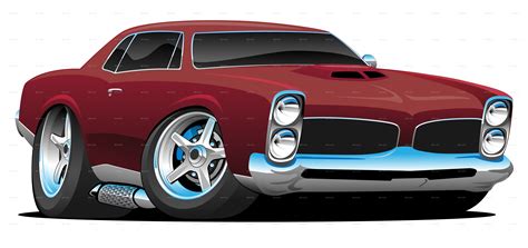 Classic American Muscle Car Cartoon By Jeffhobrath Graphicriver