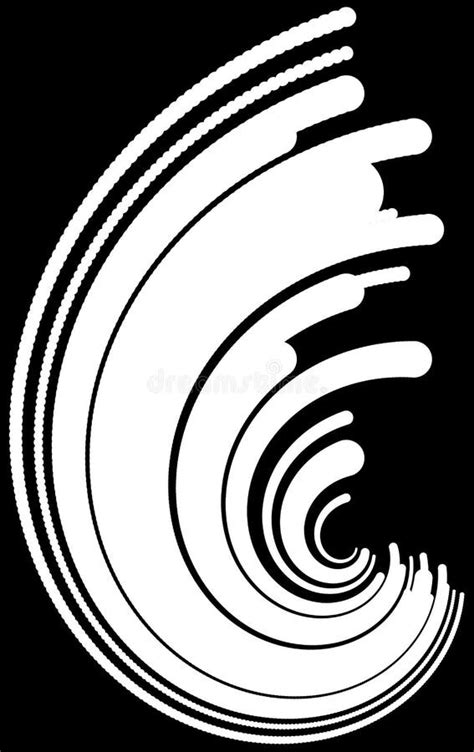 Arcs Circular Segments Of Circles Abstract Monochrome Element Stock