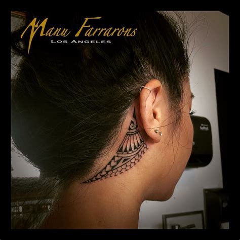 Girls like tattoo behind ear, as they look cute and worthy of being shown on every type of skin color. My cousin | Tahitian tattoo, Cousin tattoos, Behind ear tattoo