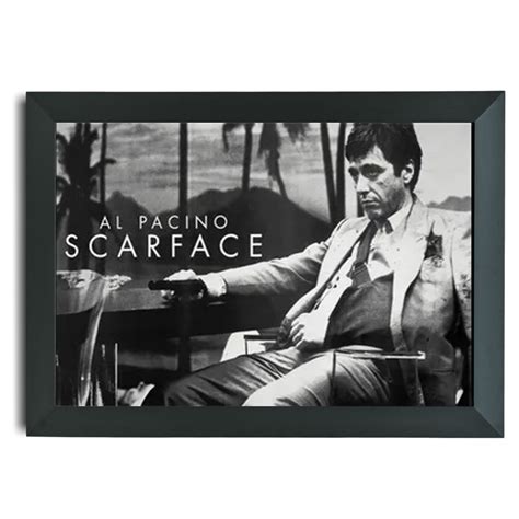 Quadro Filme Scarface Al Pacino Foto Poster Moldurad 33x24cm