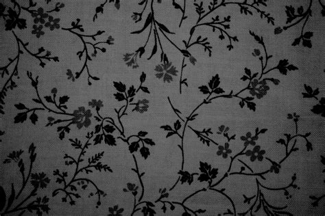 Black On Gray Floral Print Fabric Texture Picture Free Photograph