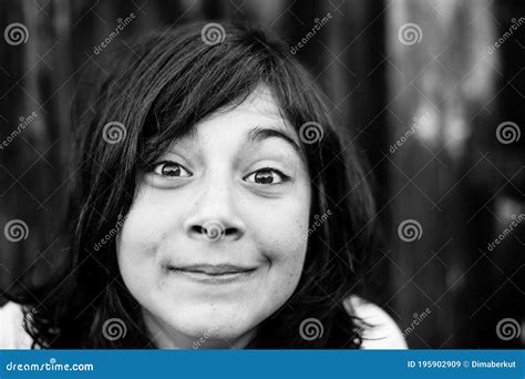 Portrait Of A Teen Girl With Big Expressive Eyes Stock Image Image
