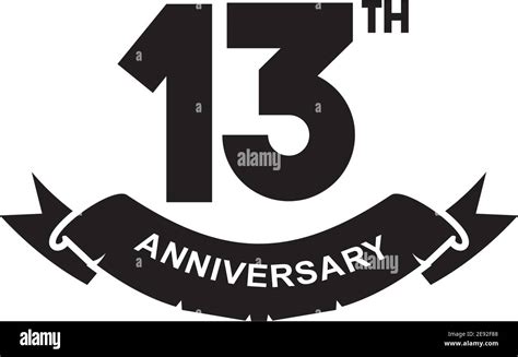 13th Year Celebrating Anniversary Emblem Logo Design Vector Template
