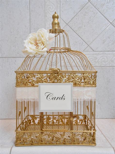 Gold Wedding Birdcage Card Holder Wedding Card Box Wedding
