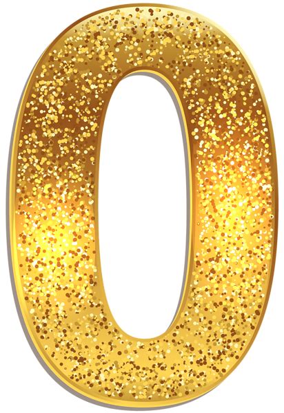 Number Zero Gold Shining Png Clip Art Image Birthday Cake Topper Images