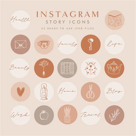 22 Instagram Story Highlight Icons Line Art Instagram Icons Etsy