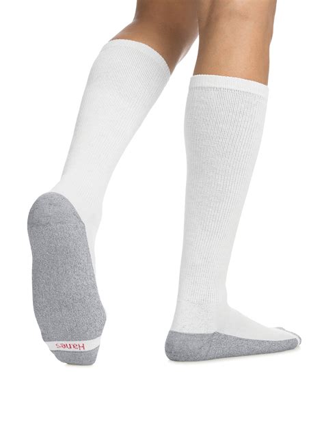 A Wise Choice Hanes Ultimate Over The Calf Tube Sock Mens Pack FreshIQ White Shoe Size