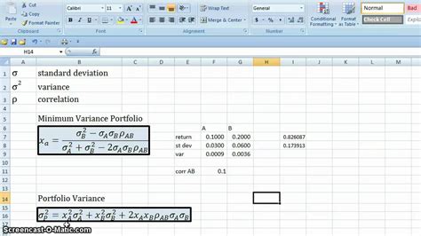 Once we have calculated the portfolio variance, we can calculate the standard deviation or volatility of the portfolio by taking the square root the variance. Portfolio Variance - YouTube