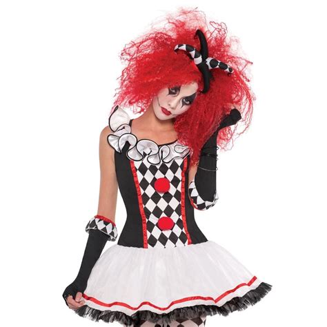 teens girls harley quinn harlequin clown jester monster fancy dress costume bn ebay