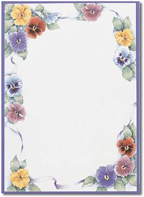 Flower Border Stationery Paper Designs Perfect Papers