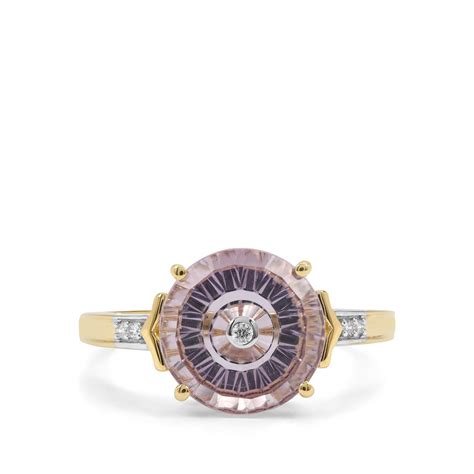 Lehrer Torusring Rose De France Amethyst And Diamond 9k Gold Ring Atgw 2