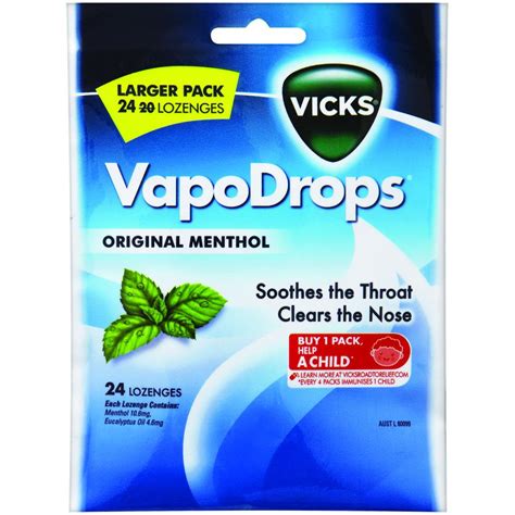 Vicks Vapodrops Original Menthol Pkt24 Winc