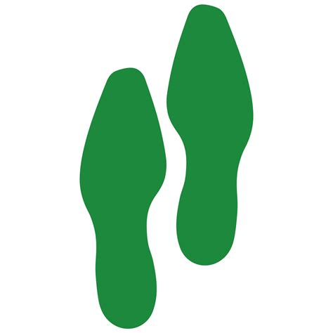 Litemark Green Removable Dress Shoe Footprint Decal Stickers Pack Of