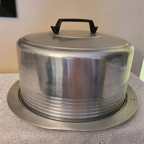 Vintage Regal Ware Aluminum Cake Carrier W Handle Locking Etsy