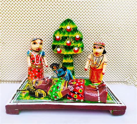 Buy Brij Sugandha Lord Krishna Leela Wooden Handpainted Handmade