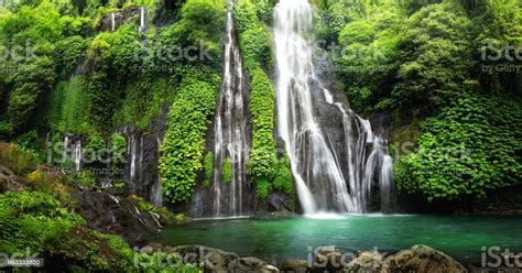 Equatorial climate is prevalent in regions with the latitudes of at most ten degrees north and south of the equator, and the intertropical convergence zone dominates these regions. Jungle Waterfall Cascade In Tropical Rainforest Banyumala ...