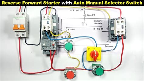 Reverse Forward Starter Control Wiring With Auto Manual Selector Switch