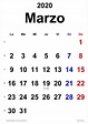 Calendario marzo 2020 en Word, Excel y PDF - Calendarpedia