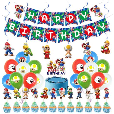 Buy Super Mario Birthday Party Supplies Mario Bros Party Decorations With Super Mario Bros