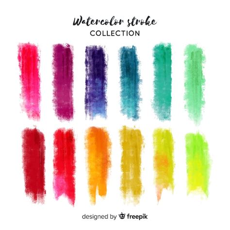 Free Vector Colorful Watercolor Stroke Collection