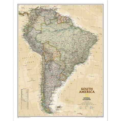 Wall Map Of South America Large Laminated Political Map Hot Sex Picture