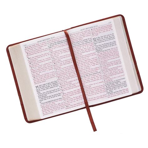 Brown Faux Leather Large Print Compact King James Version Bible Kjv