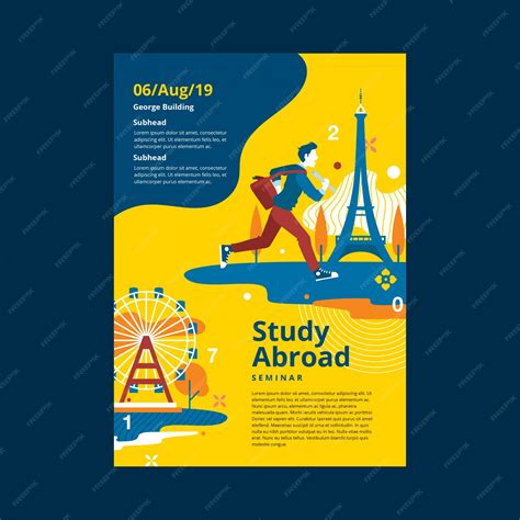 Premium Vector Study Abroad Template Poster