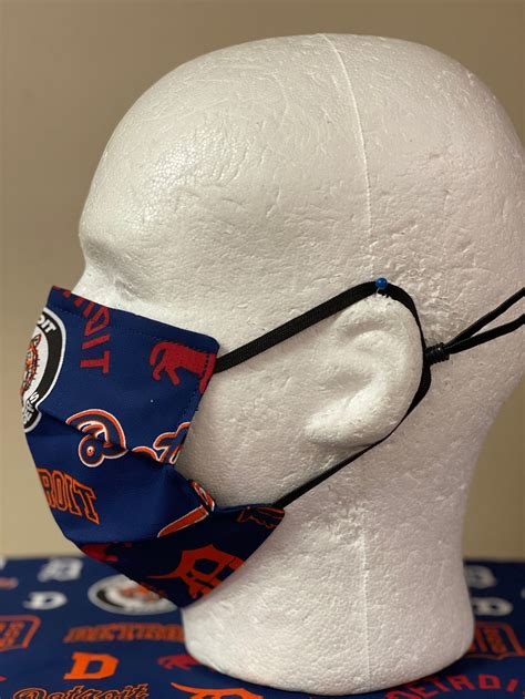 Detroit Tigers Face Mask With Nose Wire Elastic With Etsy