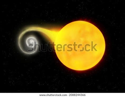 White Dwarf Absorbs Matter Red Supergiant Stock Illustration 2088244366