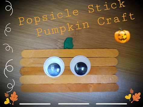 Temporary Waffle Popsicle Stick Pumpkin Craft