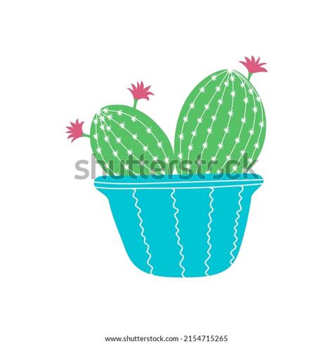 Hand Drawn Cacti Sketch Set Stickers Stock Vector Royalty Free