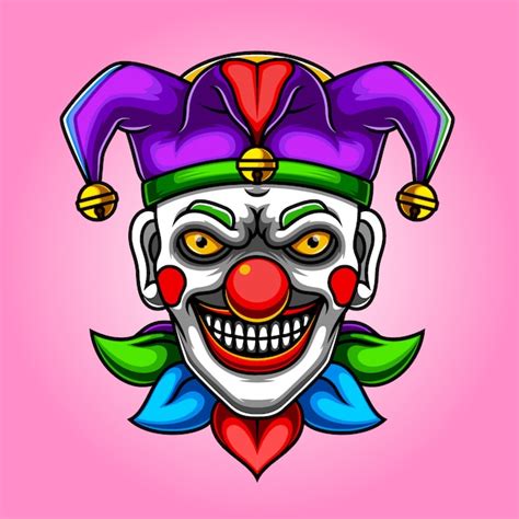 Premium Vector Scary Joker Clown Illustration