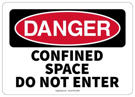 Osha Danger Safety Sign Confined Space Do Not Enter Ebay
