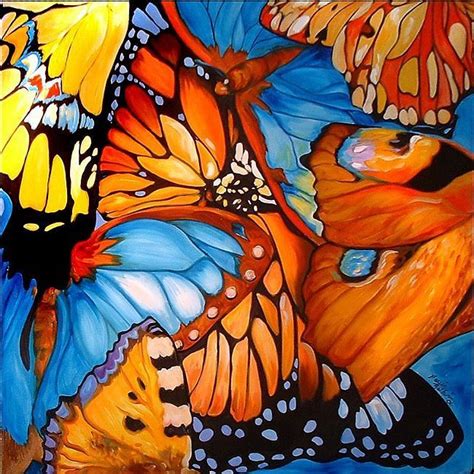 Marcia Baldwin Abstract Butterflies Oil Painting Trees Oil Painting