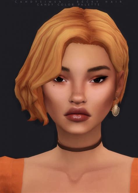 Becky Simple Short Wavy Bob With Ombré Colors At Candy Sims 4 Sims 4