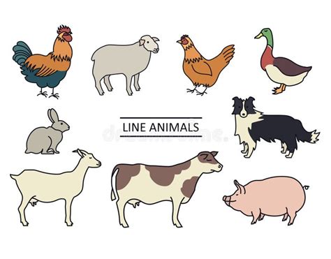 Animals One Line Drawing Continuous Line Print Cat Dog Pig