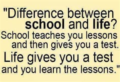 Lessons And Tests School Life Quotes Funny Quotes About Life School