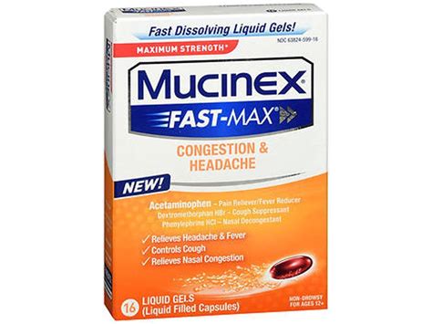 Mucinex Fast Max Severe Cold And Sinus Liquid Gels 16 Ct