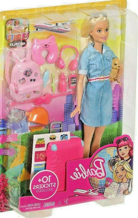 New Mattel Barbie Doll And Travel Set