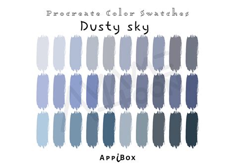 Dusty Blue Color Palette Color Palettes Procreate Color Palette Blue