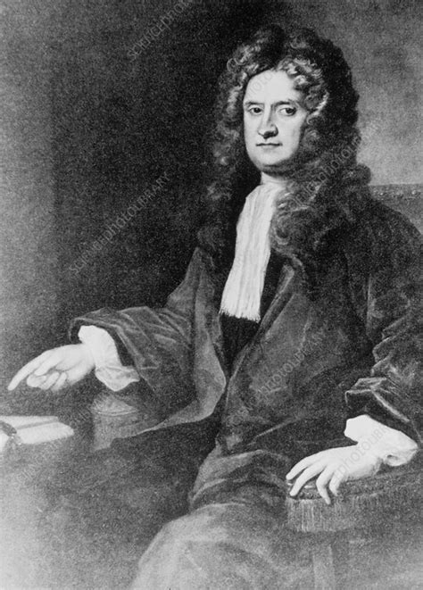 Portrait In Oils Of Isaac Newton Aged 60 Stock Image H4140026