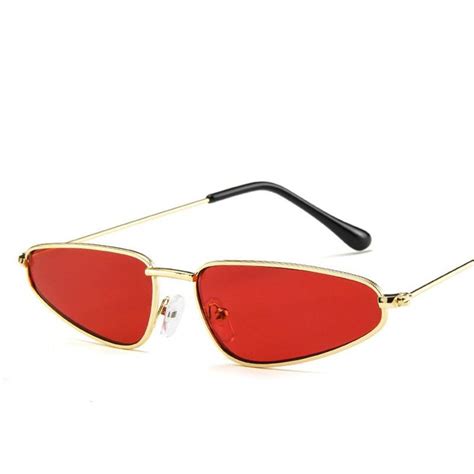 buy retro small cat eye sunglasses women brand designer metal vintage ocean lens triangular sun