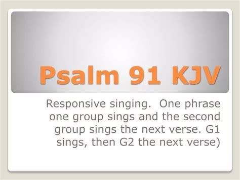 Ppt Psalm 91 Kjv Powerpoint Presentation Free Download Id5144055